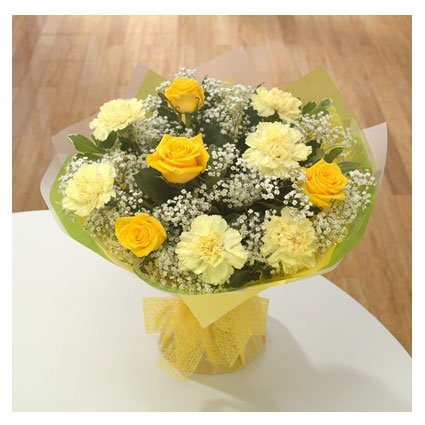 Bouquet of Roses and Carnations