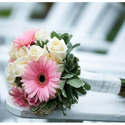Gerbera and Rose Wedding Bouquet