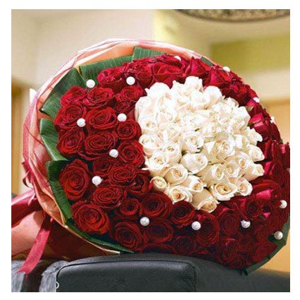 Red and White Rose Bouquet