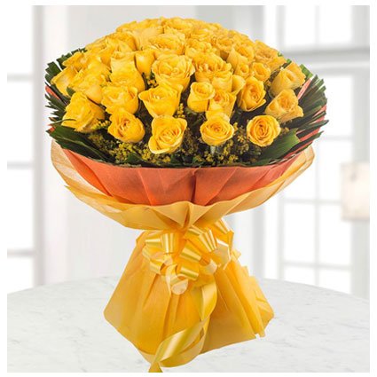 50 Yellow Roses Bouquet