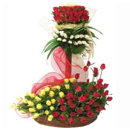 Fresh Flower Basket Arrangement