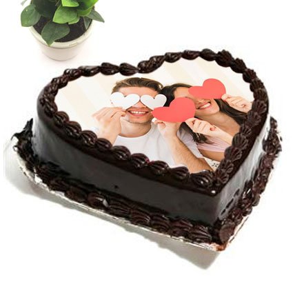 Heart Shape Photo Cake