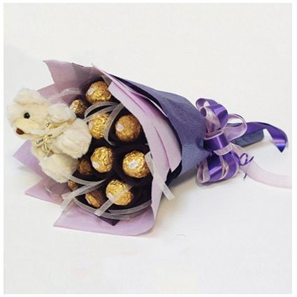 Chocolate Bouquets with Teddy