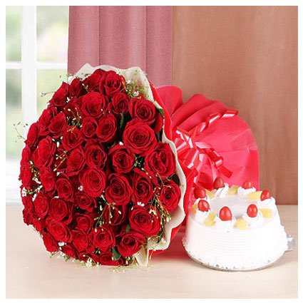 Red Love with Pine Apple Cake