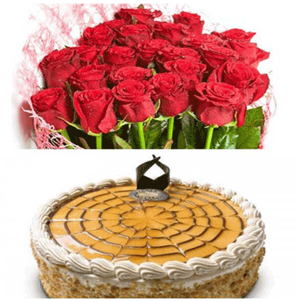 Red Roses with Butter Scotch